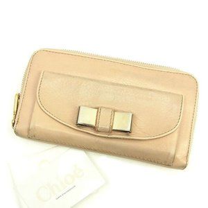 AUTH Chloe Wallet Purse Long Wallet Beige Woman